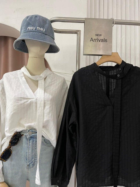 MATINEE Cotton V-Neck Long Sleeves Tops